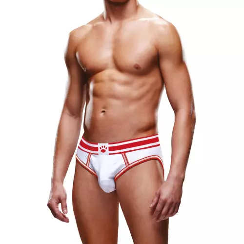 Bottomless Open Brief Prowler Weiß-Rot – 3/4