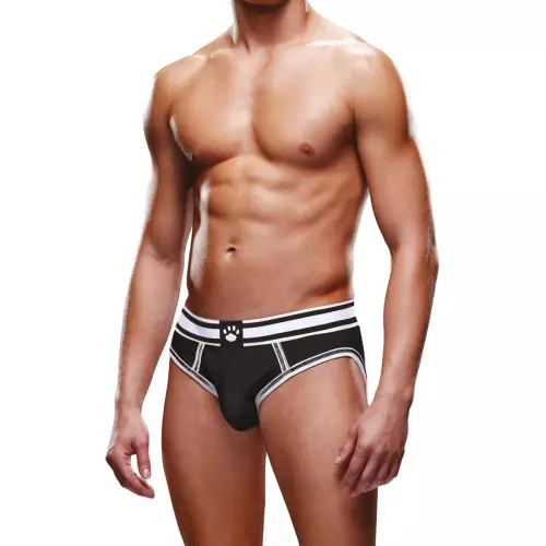 Bottomless Open Brief Prowler Schwarz-Weiß – 3/4