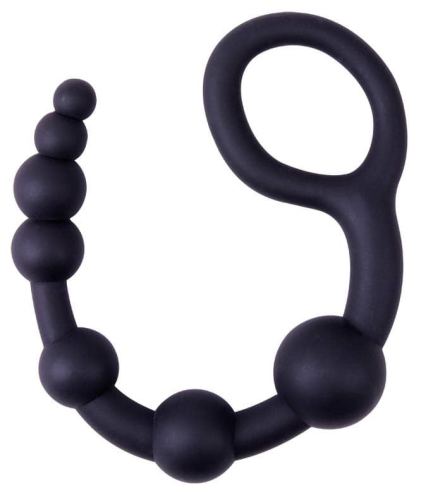 U Shape Anal Beads Black Mont 30 x 4.5cm