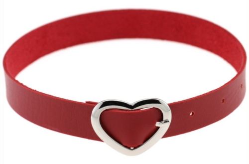 Heart Attach Choker Red