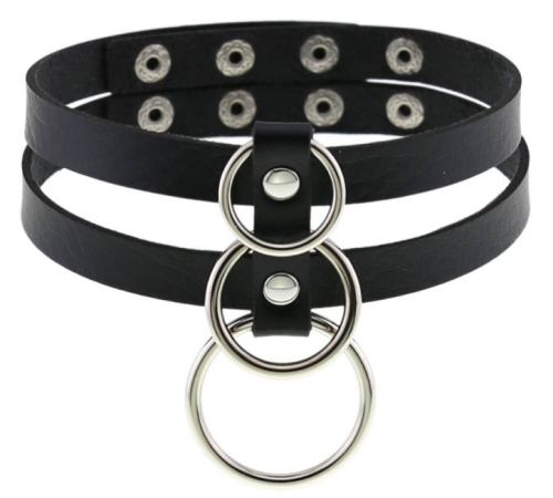 Tri Rings Choker Black