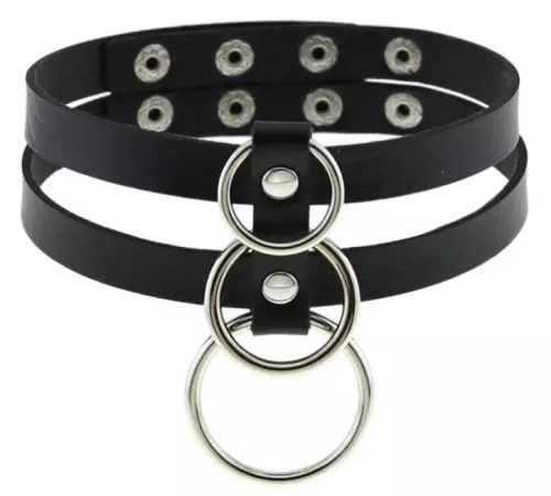 Halsband Tri Rings Schwarz – 1/4