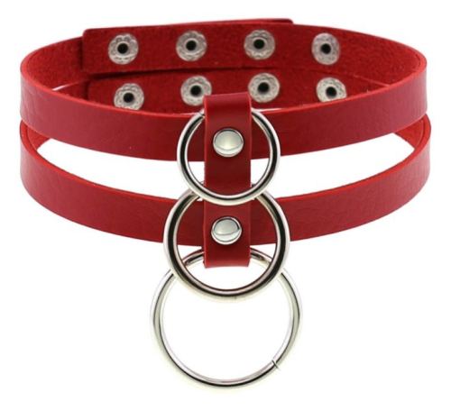 Tri Rings Choker Red