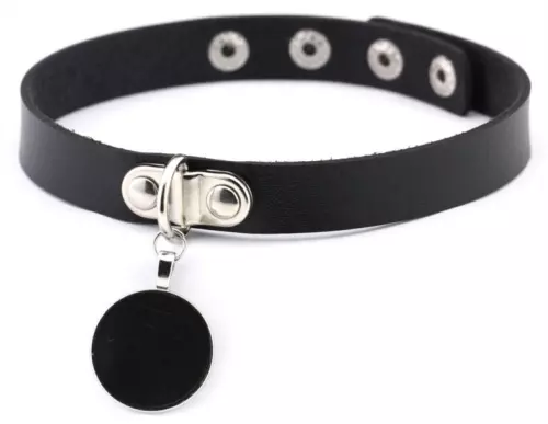 Halsband Round Moon Schwarz – 1/4