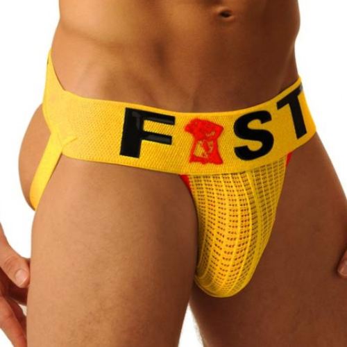 Yellow Fist Logo Jockstrap