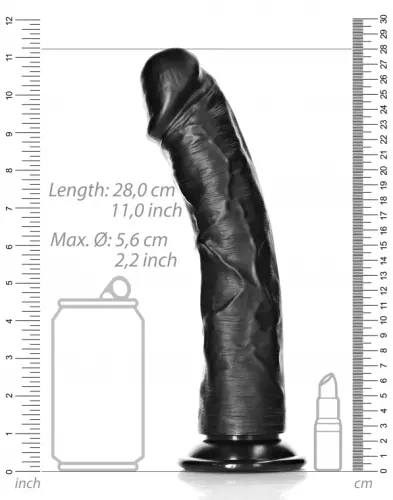 Dildo Mega Curved RealRock 25 x 5,6cm Schwarz – 6/6