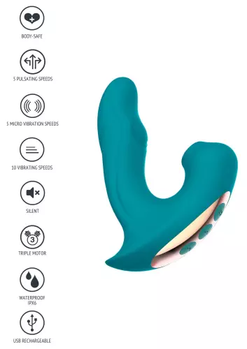 Klitoris- und G-Punkt-Stimulator Eternal 15cm Türkis – 8/9
