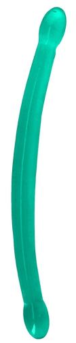 Double Dildo Crystal RealRock 42 x 3.2cm Green