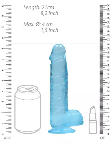 Dildo Crystal Clear Blau 16 x 4cm – 3/6