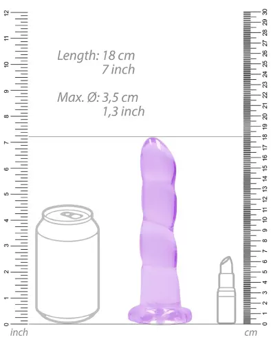 Dildo Twist Crystal RealRock 16 x 4cm Violett – 3/5