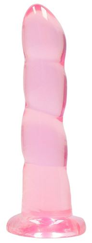Twist Crystal Dildo RealRock 16 x 4cm Pink