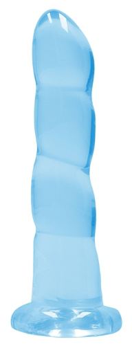 Twist Crystal Dildo RealRock 16 x 4cm Blue