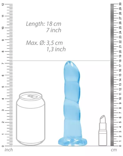 Dildo Twist Crystal RealRock 16 x 4cm Blau – 3/5