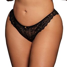 CLAIRE Lace Knickers Plus Size Black