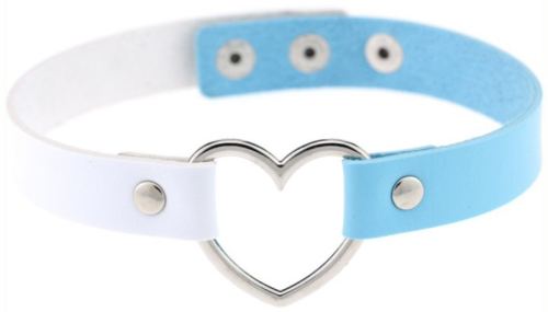 Heart Duo Choker White-Blue