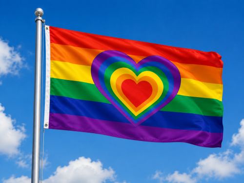 Rainbow Heart Flag 90 x 150cm