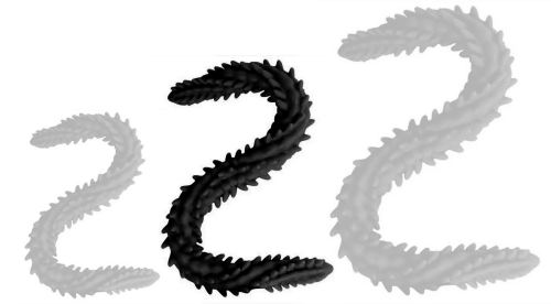 Double Dildo Scolop M 50 x 4cm Black