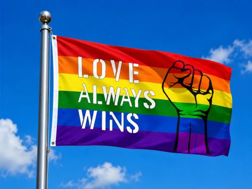 Rainbow Love Always Wins Flag 90 x 150cm