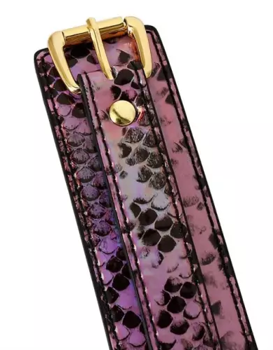 Halsband-Leine Snakine Schwarz-Rosa – 4/6