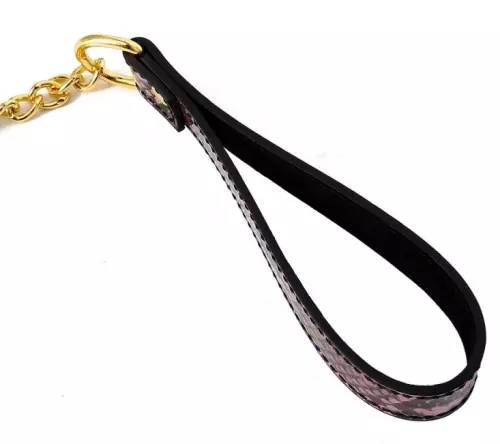 Halsband-Leine Snakine Schwarz-Rosa – 5/6