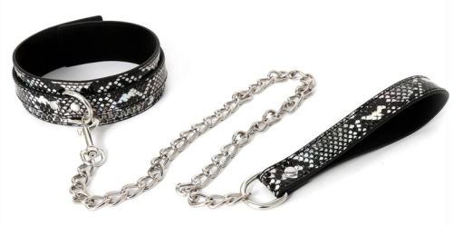 Collar-Leash Snakine Black-Silver