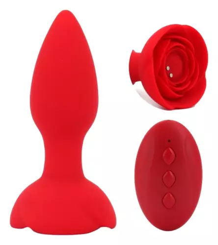 Vibierender Schmuck-Plug Rose 10 x 4cm – 8/11