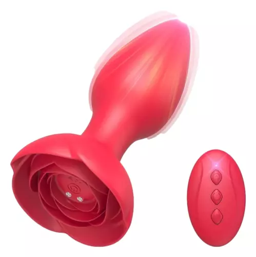Vibierender Schmuck-Plug Rose 10 x 4cm – 10/11