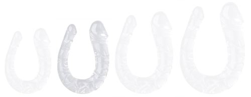 Double Dildo transparent U Jelly M 15 x 4cm