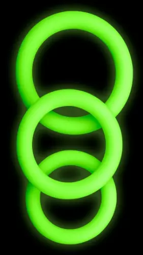 Set 3 Cockrings phosphoreszierend Glow Annels 20-30mm – 3/5
