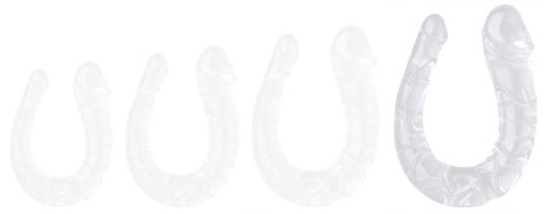 Double Dildo Transparent U Jelly XL 19 x 5cm