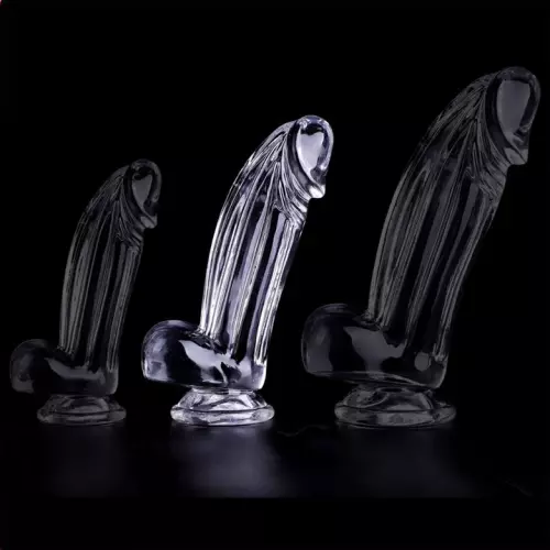 Dildo transparent Kolk M 14 x 4,5cm – 1/4