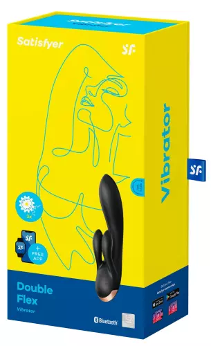 Vibrator Hase verbunden Double Flex Satisfyer 20cm Schwarz – 3/8