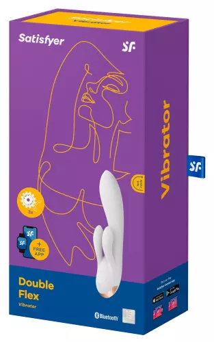 Vibrator Hase verbunden Double Flex Satisfyer 20cm Weiß – 3/8