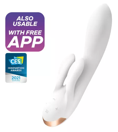 Vibrator Hase verbunden Double Flex Satisfyer 20cm Weiß – 8/8