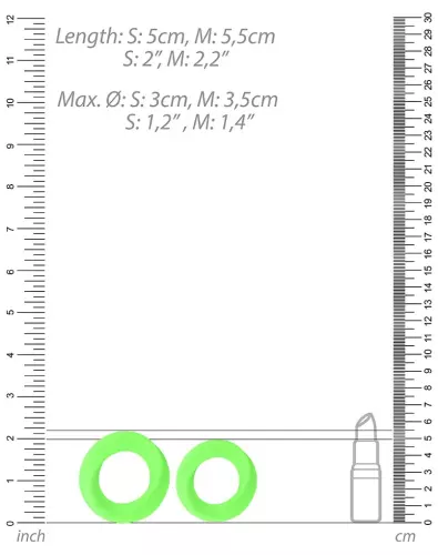 Lot de 2 Cock Ringe leuchtend Glow Ring 33mm – 5/6