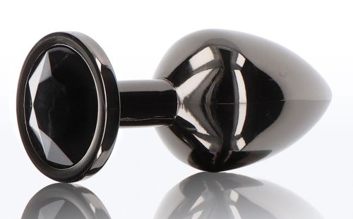 Diamond Jewel L Anal Jewel Plug 8 x 4cm Black