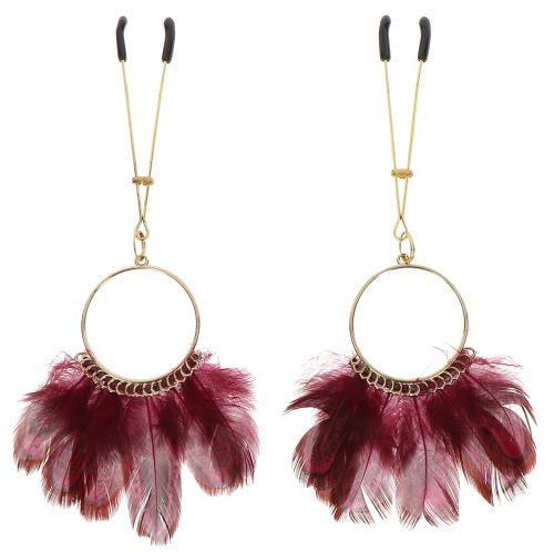 Taboom Tweezers Feathers Red Nipple Clamps