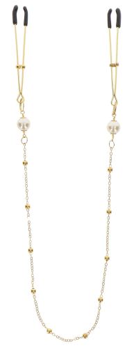Brustwarzen-Klemme mit Kette Tweezers Pearls Taboom Vergoldet