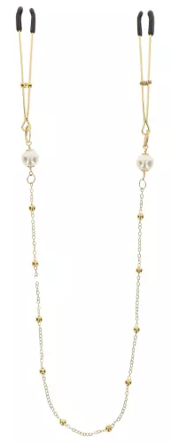 Brustwarzen-Klemme mit Kette Tweezers Pearls Taboom Vergoldet – 1/6