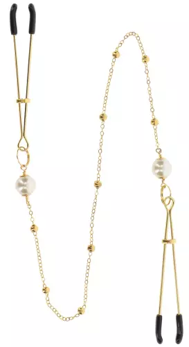 Brustwarzen-Klemme mit Kette Tweezers Pearls Taboom Vergoldet – 3/6