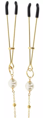 Brustwarzen-Klemme mit Kette Tweezers Pearls Taboom Vergoldet – 4/6