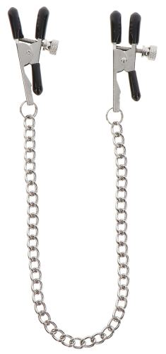 Taboom Silver Adjustable Nipple Clamps with Chain