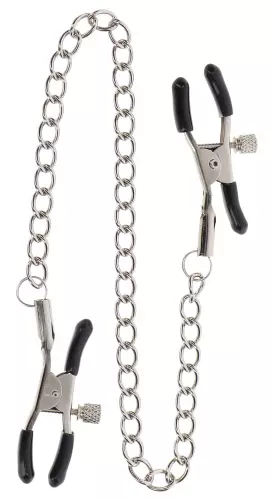 Verstellbare Nippelklemmen mit Kette Clamps Taboom Versilbert – 3/6