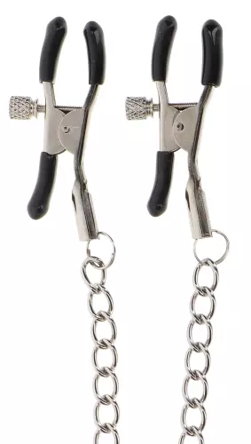 Verstellbare Nippelklemmen mit Kette Clamps Taboom Versilbert – 4/6