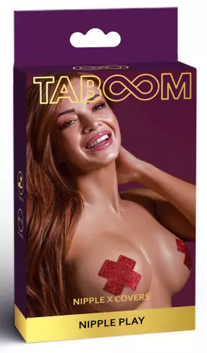 Haftbare Brustwarzenpasties X Cover Taboom Rot – 2/3