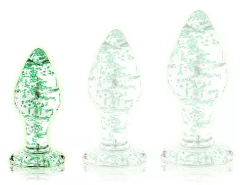 Phosphoresziercender Glasplugs Butt Glow S 6 x 2,7cm – 1/7