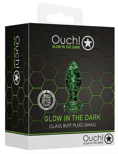 Phosphoresziercender Glasplugs Butt Glow S 6 x 2,7cm – 3/7