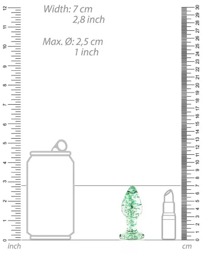 Phosphoresziercender Glasplugs Butt Glow S 6 x 2,7cm – 6/7