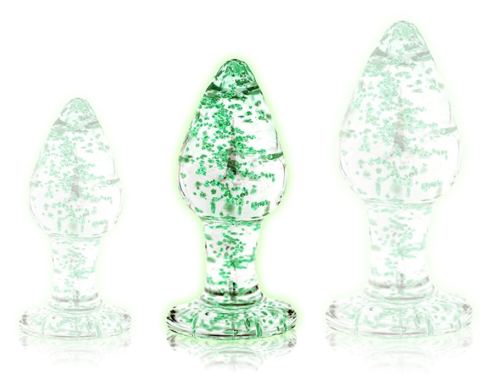 BUTT GLOW Phosphorescent Glass Plug M 7 x 3.2cm