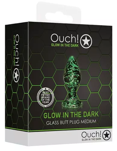 Phosphoresziercender Glasplugs BUTT GLOW M 7 x 3,2cm – 3/7